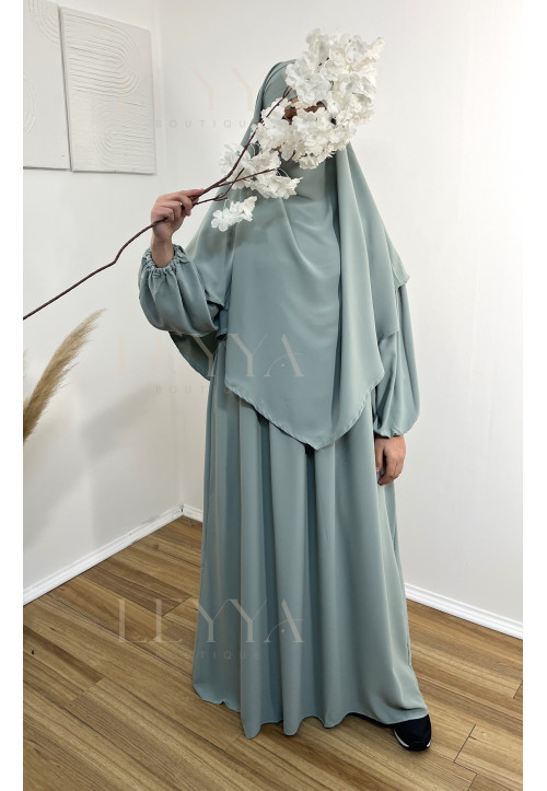 Khimar court - vert d'eau 2