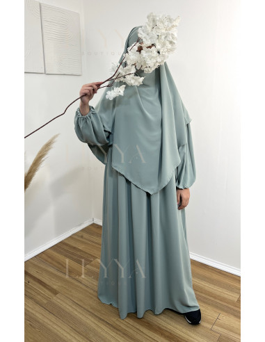 Khimar court - vert d'eau