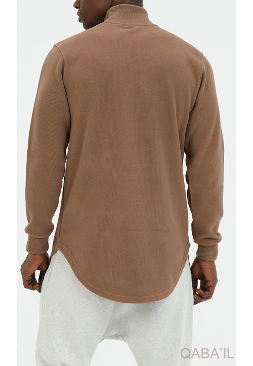 Pull Col Montant Marron -... 2