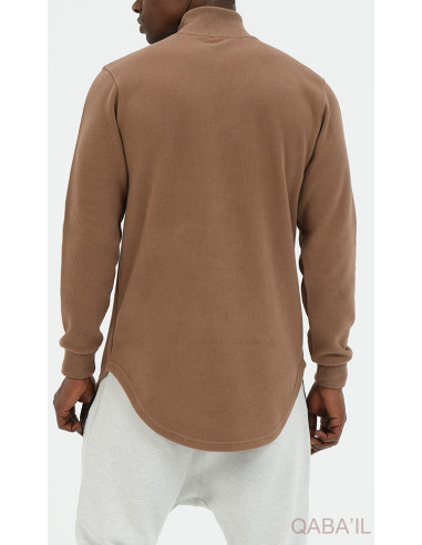 Pull Col Montant Marron - Qaba'Il