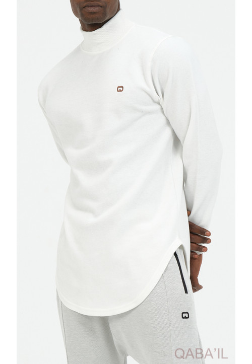 Pull Col Montant Blanc-... 2