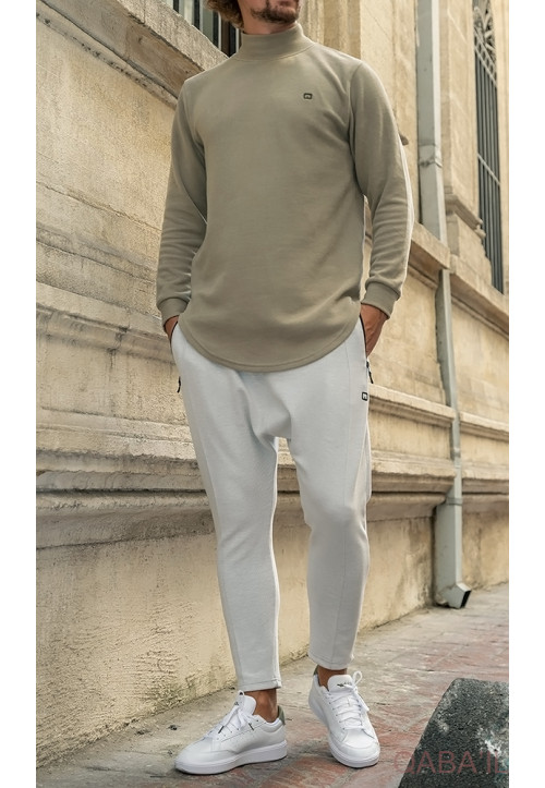 Pull Col Montant Kaki Clair... 2