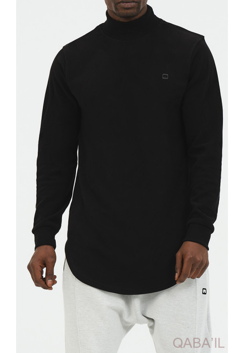 Pull Col Montant Noir -...