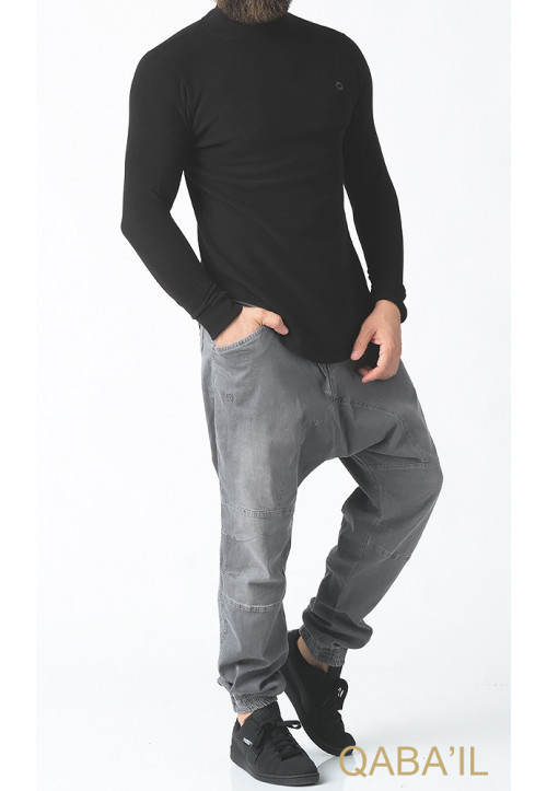 Pull Col Montant Noir -... 2