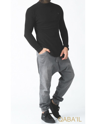 Pull Col Montant Noir - Qaba'Il