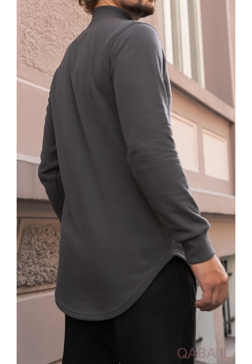 Pull Col Montant Gris -... 2