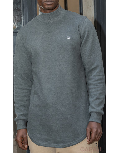 Pull Col Montant Vert Foncé - Qaba'Il