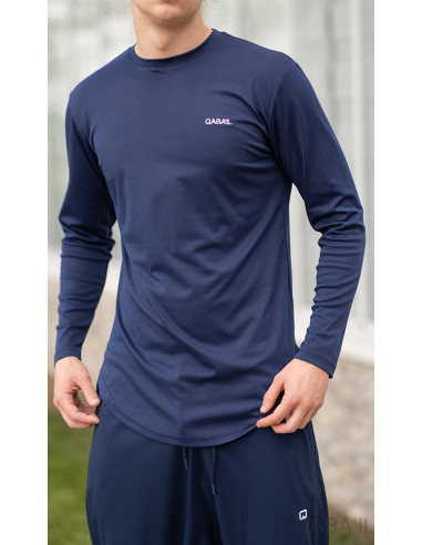T-Shirt Manches Longues Bleu Marine -...