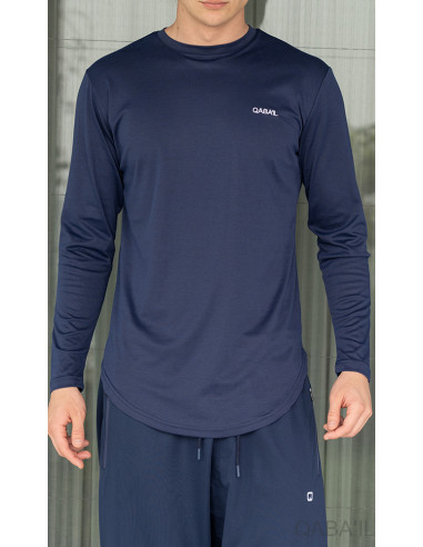 T-Shirt Manches Longues Bleu Marine -...