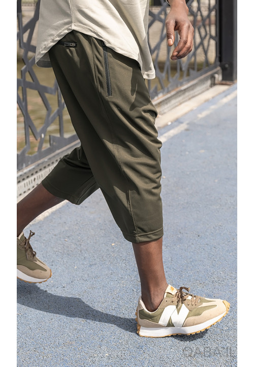 Pantacourt léger Kaki -...